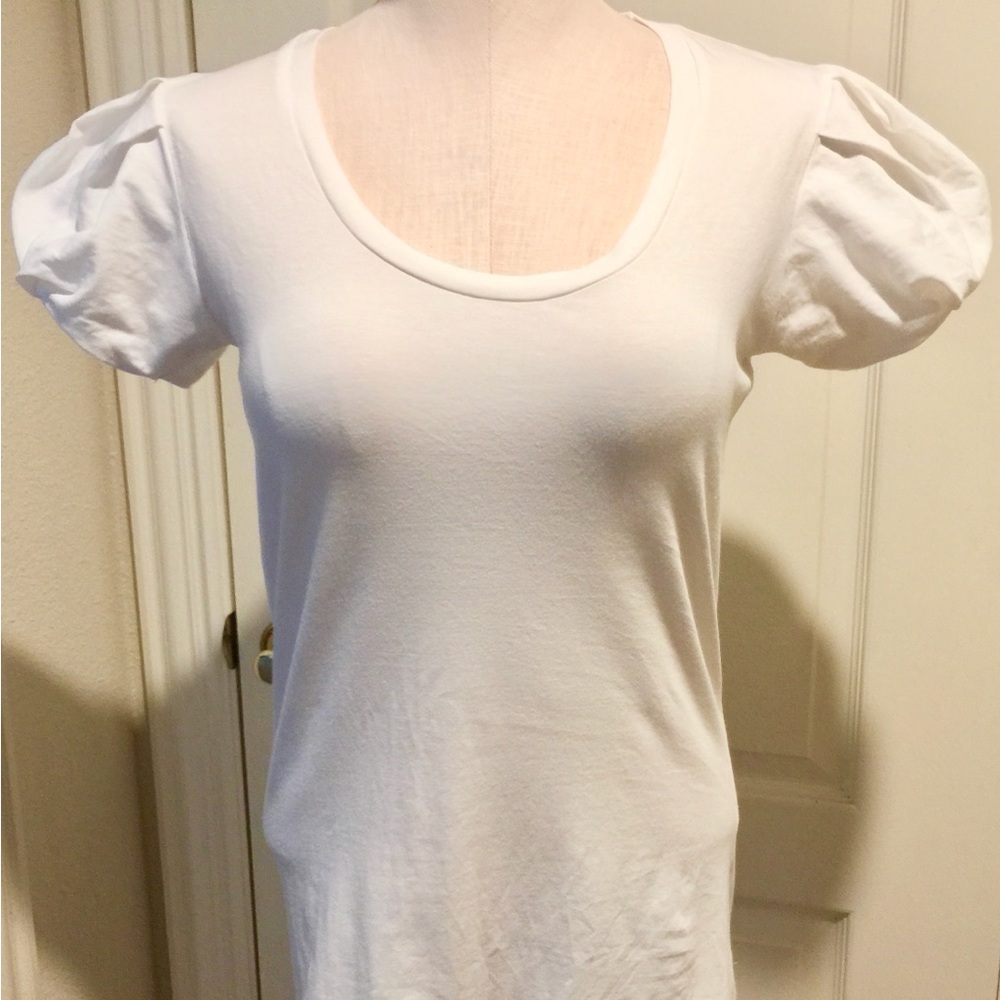 BOHO Hippie Puffy Sleeve Top Tee Kenar sz L Women's